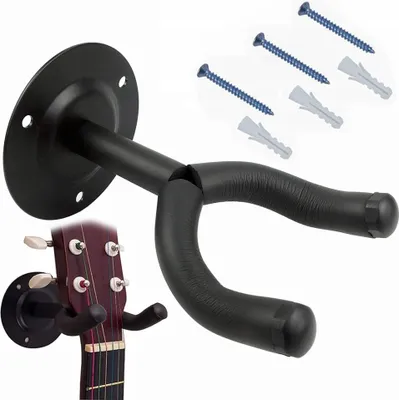 Produktbild von Korbi | Wandhalterung für Gitarren - Schwarz - Kompakt, Stabil, Praktisch - Ideal für Musiker