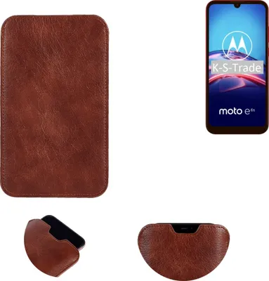 Produktbild von K-S-Trade Schutzhülle Handyhülle kompatibel mit Motorola E6s Handytasche Kunstleder Sleeve in braun