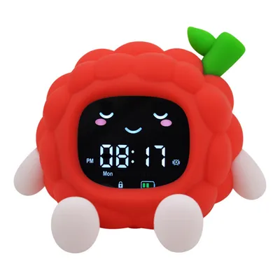 Produktbild von Youha Schlaftrainer und Wecker für Kinder – Kabelloser Wecker mit Touchscreen, Nachtlicht und 8 einstellbaren Farben – Himbeer-Figur