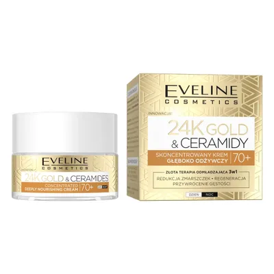 Zdjęcie produktu dla Eveline 24K Gold & Ceramides 70+ Intensywnie Odżywczy Krem Do Twarzy 50 Ml