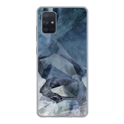 Produktbild von MuchoWow® Handyhülle Schutzhülle Hülle für Samsung Galaxy A71 Naturstein - Blau - Chic Silikon Softcase Handy Hülle - Kartenbesitzer