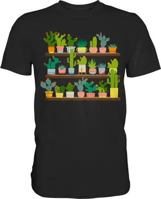 Produktbild von Kaktus Pflanzen Sammler Sukkulenten T-Shirt – Black / XXL