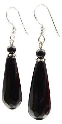 Produktbild von Ohrringe Ohrhänger echter Onyx facettiert & 925 Silber schwarz Tropfen Damen