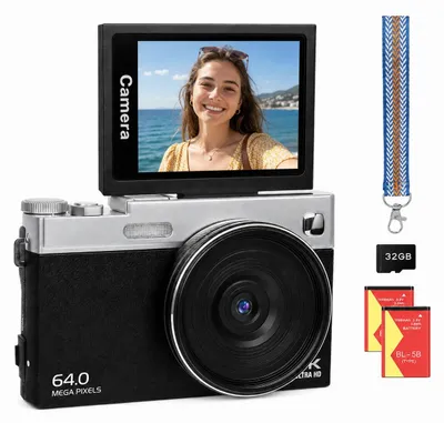 Immagine prodotto di Fotocamera digitale 4K - fotocamera da 64 megapixel con zoom digitale 16x e autofocus