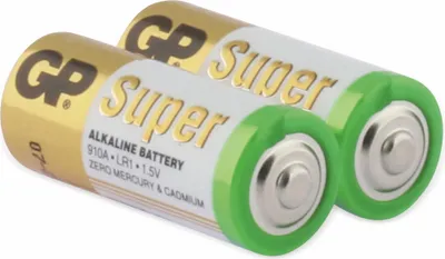 Produktbild von GP Batteries Super Alkaline N, Einwegbatterie, Alkali, 1,5 V, 2 Stück(e), Mehrfarbig, Sichtverpackung