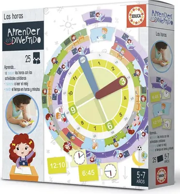 Obrázok produktu pre Educa - Uenie je zbava: Hodiny, Nau sa ta hodiny Vzdelvacia hra pre deti, vek 5+ (18698) EDUCA Vekov kategria: +3 roky
