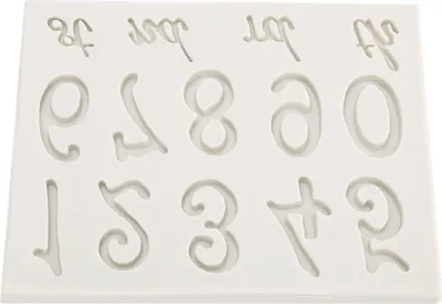 Produktbild von Silikonform Haushalt, Zahlen Alphabet, antihaft, für Kuchen, Fondant, Schokolade, grau