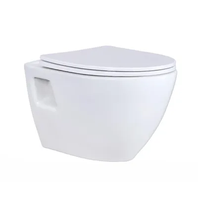 Produktbild von CREAVIT TERRA Hänge-WC oval – glänzend weiß, robuste Sanitärkeramik für moderne Wandmontage im Badezimmer