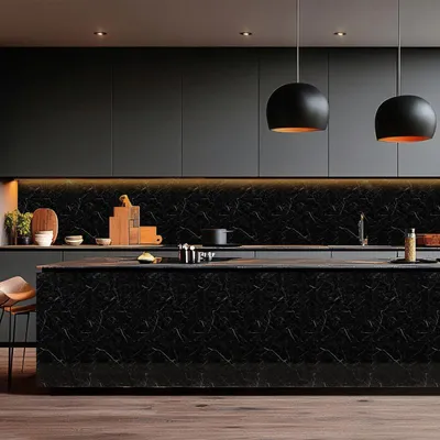 Obrázok produktu pre Sada 12 kusov nástenných panelov ISOISL, rozmer 120 x 60 cm, s dizajnom imitujúcim čierno-biely mramor, vyrobených z kompozitného materiálu
