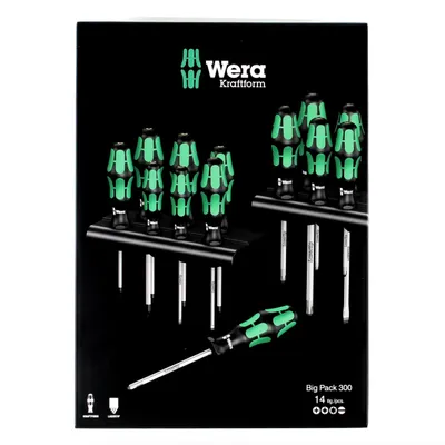 Produktbild von Wera Schraubendrehersatz 16tlg. Schlitz / PH / PZD / TX Kraftformheft mit Wandhalterung - 5105630001