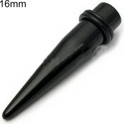 Produktbild von Schwarzes gerades Acryl-Ohr-Expander-Kegel-Steckergerät in Kegelform-16mm