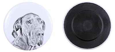 Produktbild von Deutsche Dogge, Ulmer Dogge, Große Dogge I Magnet mit einem Hundepfotenabdruck, außergewöhnlich leicht, starker Magnet, handgefertigtes Produkt der Marke Art-Dog