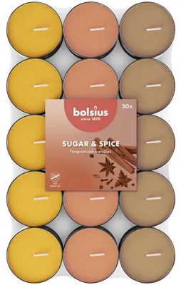 Productafbeelding van Bolsius Geurtheelicht 3,5U Sugar & Spice Pack (30 stuks)