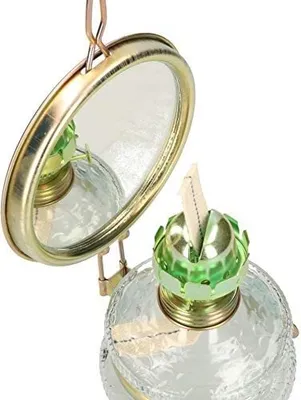 Produktbild von KOTARBAU Öllampe Mit Spiegel & Dochthalter Petroleumlampe 32,5 cm Höhe Befüllbar Antik Sturmlaterne Glaskolben Tischlampe Laterne Oil lamp Gartenlampe