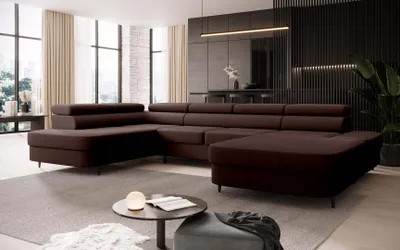 Produktbild von FurMeb24 ECKSOFA LUNA U - 350 x 203 cm vena 13 - mit schlaffunktion und bettkasten - linke seite