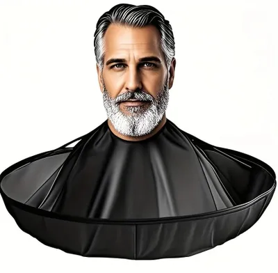 Immagine prodotto di Cappuccio da parrucchiere, collo regolabile, materiale antiscivolo, nero