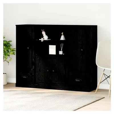 Produktbild von Highboard in Schwarz mit Eichen-Optik 132 x 35,5 x 103,5 cm