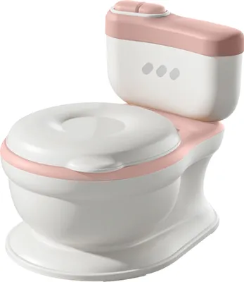 Produktbild von Töpfchen Rosa mit Sound, Toiletten-Design, herausnehmbarer Innenschale und Deckel, 29x39x35 cm