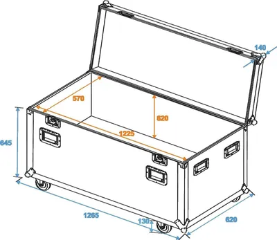 Productafbeelding van ROADINGER Universele transportkoffer 120 cm met wielen, professioneel model (30126413)