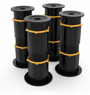 Imagen del producto de JustValue Patas de apoyo regulables - 4 unidades - 21,3-33 cm - Para muebles y aparatos - Negro
