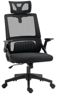 Obrázek produktu pro Kancelářská židle – s nastavitelnou výškou – s opěrkou hlavy – polstrovaná – otočná – rozměry 60 x 61 x 121,5 cm – černá