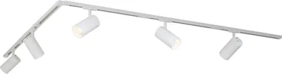 Produktbild von QAZQA - Modern Modernes Schienensystem I Spotlight I Deckenspot I Deckenstrahler I Strahler mit 5-flammig Spot I Spotlight I Deckenspot I Deckenstrahler I Strahler I Lampe I Leuchten Weiß 1-phasig - I