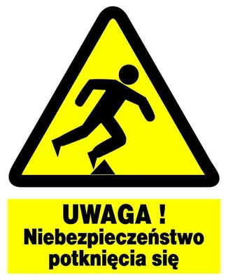 Obrázok produktu pre Nebezpečenstvo zakopnutia - výstražná tabuľa 225X275