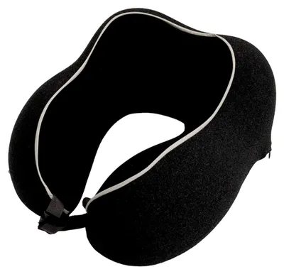 Produktbild von Ergonomisch geformtes Nackenkissen in Schwarz aus bequemem Schaumstoff