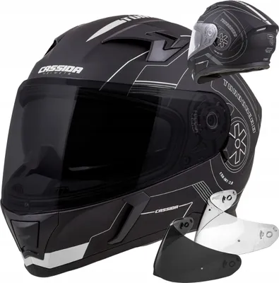 Produktbild von CASSIDA Integralhelm 3.0 TURBOHEAD schwarz matt/silverXL (61 - 62cm) + Black Visier
