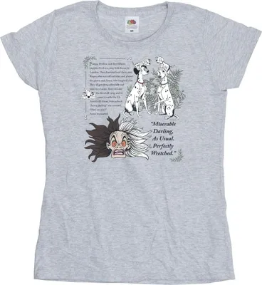 Produktbild von Disney - "101 Dalmatians Miserable Darling" T-Shirt für Damen BI22994 (M) (Grau)