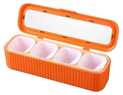 Produktbild von Kräuterdosen-Set mit 4 Hähnenmotiven für die Küchenaufbewahrung