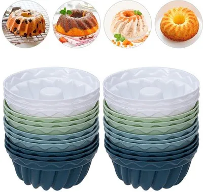 Productafbeelding van Ibenzoa® 24-delige siliconen muffinvormpjes, diameter 7 cm, hoogte 3,1 cm, BPA-vrij, in verschillende kleuren – bakvorm voor muffins en cupcakes, geschikt voor de magnetron, vriezer en vaatwasser
