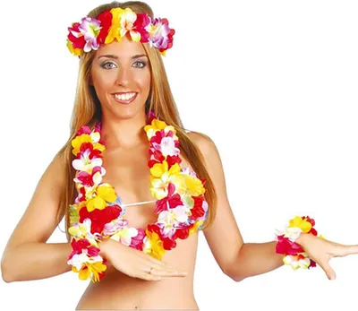 Image de ensemble de fleurs hawaïennes multicolores pour femmes