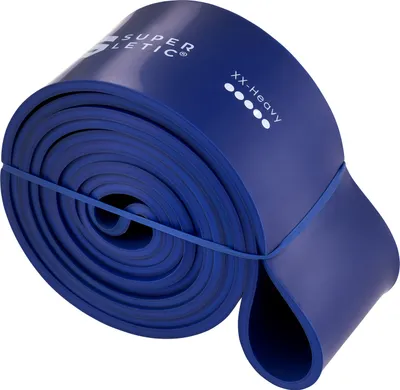 Produktbild von SUPERLETIC Powerband Widerstands-Fitness-Bänder & Übungsbänder für Männer und Frauen; Klimmzughilfe - 5 Stärken für Workout, Yoga, Pilates, Crossfit + e Trainingsanleitung (Blau)