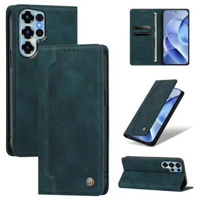 Produktbild von Handyhülle für Oukitel C68, Leder Wallet Klapphülle mit Standfunktion, Stoßfeste Schutzhülle Grün