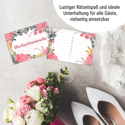 Produktbild von Hochzeitswünsche Grußkarten 50 St. DIN A6 300g/m² Hochzeitsgeschenk