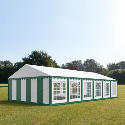 Image de TOOLPORT 6x12 m Tente de réception / Barnum vert-blanc toile de haute qualité PVC 700 N