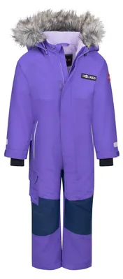 Productafbeelding van Trollkids Kinderen Kirkenes Skibroek voor meisjes, kinderoverall, sneeuwpak met capuchon, paars, maat 116