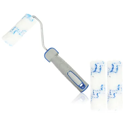 Produktbild von COM-FOUR® Farbrollenset - bestehend aus 1x Bügel und 3x Farbrolle - mittelflorige 10cm Farbwalze, 25cm Bügel, Ersatzrollen - Profi-Malerzubehör für DIY-Heimwerker