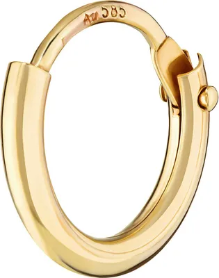 Produktbild von 585 Echt Gold Einzel Herren Klapp Creole Ohrring Ohrschmuck Ohrhänger 9,0mm 1752