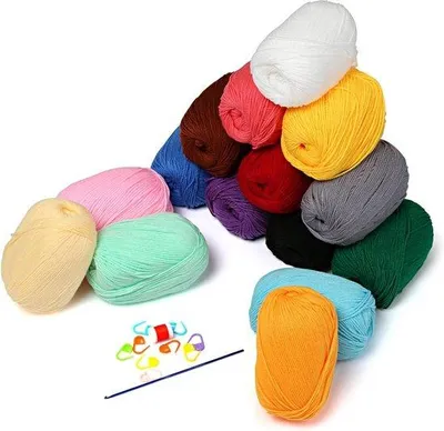 Image de Laine à crocheter et à tricoter, 750 g, 15 couleurs