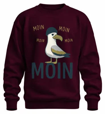 Produktbild von Moin Möwe Norddeutschland Küste Nordsee Maritim Lustig Sweatshirt Pullover, Burgundy, M