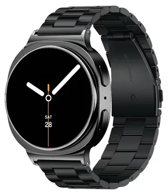 Produktbild von By Qubix Edelstahl-Gliederarmband - Schwarz - passend für Samsung Galaxy Watch 8 - 40 mm / 44 mm