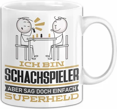 Produktbild von Schachspieler Geschenk Tasse Ich Bin Schachspieler Aber Sag Doch Einfach Superheld Lustige Geschenkdiee für Schachspieler Kaffee-Becher (Weiß)