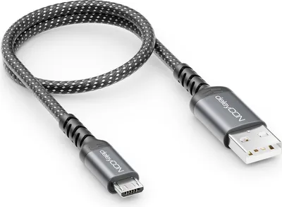 Produktbild von deleyCON 0,30m Micro USB Kabel Kurz Ladekabel Datenkabel Laden & Synchronisieren USB-A auf Micro USB Cable Adapter - Handy Smartphone Tablet Kamera PS4 Controller Usw.
