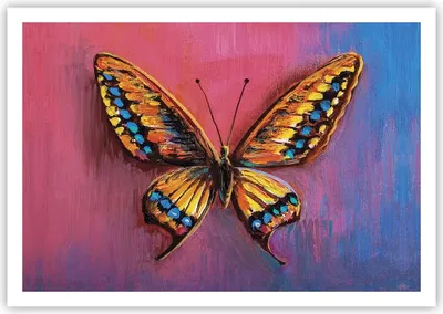 Produktbild von Poster - Poster ohne Rahmen - Schmetterling bunt gemalt - 100x70 cm - Wand Bild - Wanddeko - Wandbilder - Kunstposter - Wandposter - Bilder - Kunstdruck - Wanddekoration - Wandbild - P2XAA100x70-5012