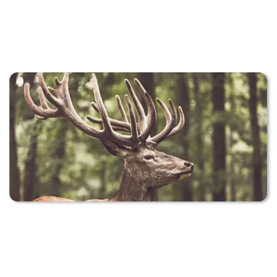 Produktbild von MuchoWow® Mauspad Mousepad Hirsch - Natur - Geweih - Wald - Tiere 60x30 cm - Mousepads - Maus Mat - Pad - Mausunterlage - Nachhaltig