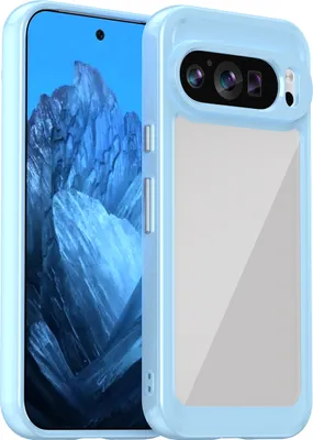 Produktbild von Schutzhülle für Google Pixel 9 Klar Rückseite Stoßfeste TPU Silikon Bumper Hülle Blau
