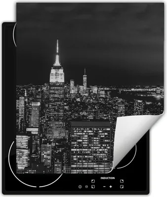 Produktbild von DarHaus Herdabdeckplatte 45x52 cm Anti Rutsch Matte Aufrollbar, nacht - Stadt