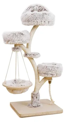 Produktbild von Kratzbaum im Zweigdesign, 130 cm hoch, mit Plüsch und Sisal, Kletterbaum für Katzen